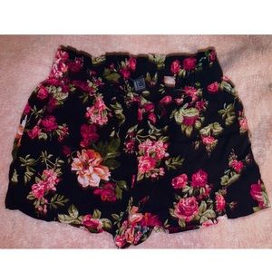 Paperbag Belted Floral Shorts